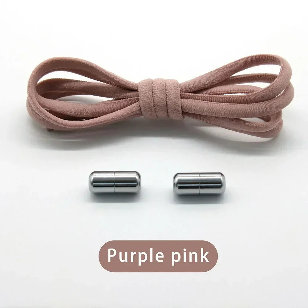 Elastic No Tie Shoelaces Semicircle Shoe Laces for Kids and Adult Sneakers Shoelace Quick Lazy Metal Lock Laces Shoe Strings