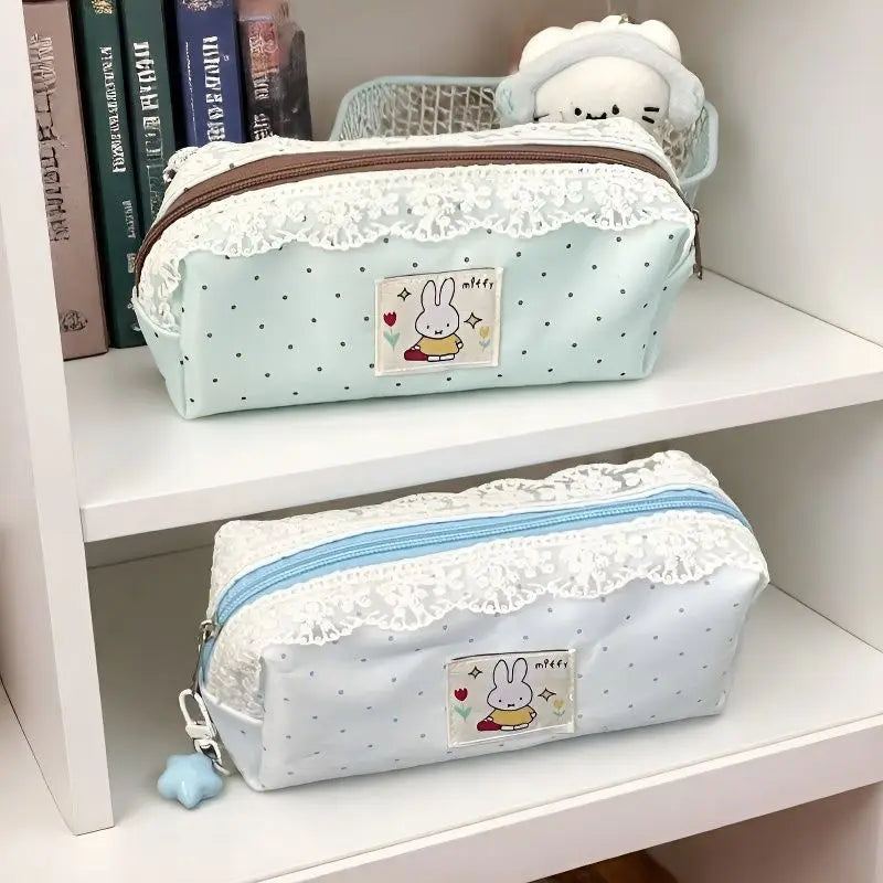 Miffy Kawaii Large capacity pencil case student stationery bag cartoon makeup storage bag Cute Gift Toy