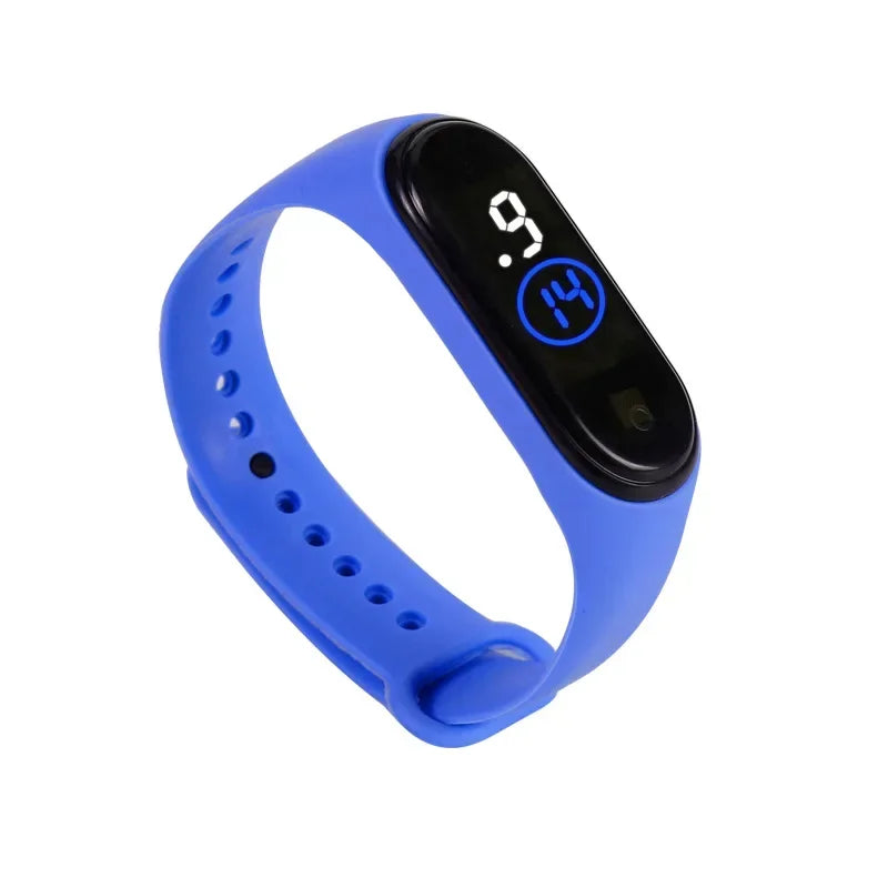 Waterproof Kids Sports Watch Children Smart Touch Screen LED Digital Watch Two Tone Silicone Strap Men Women Watch Student Clock