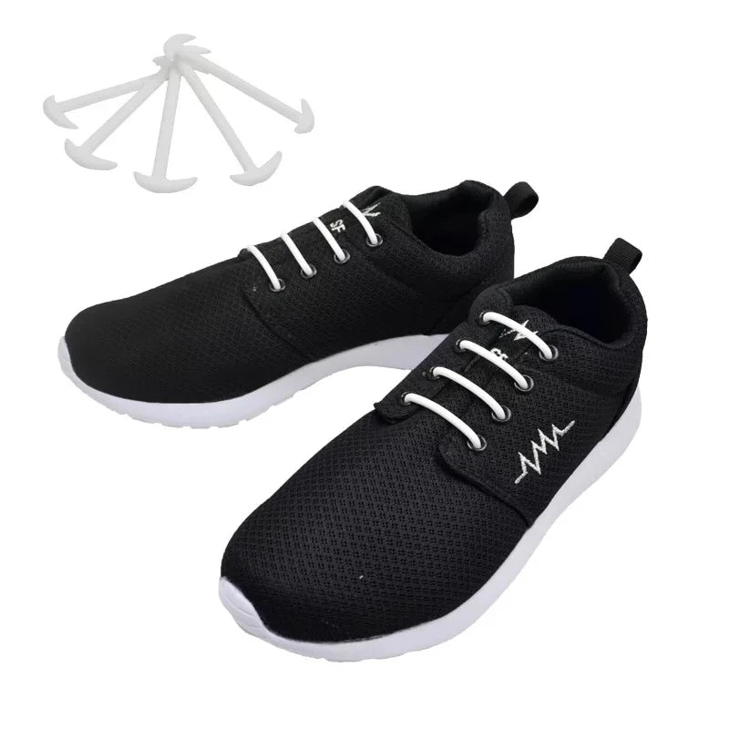 12pcs/set Leather Silicone Shoelace for Sneakers Shoes lace Lazy No Tie Shoelaces Elastic Shoe Lace Suitable for Unisex laces