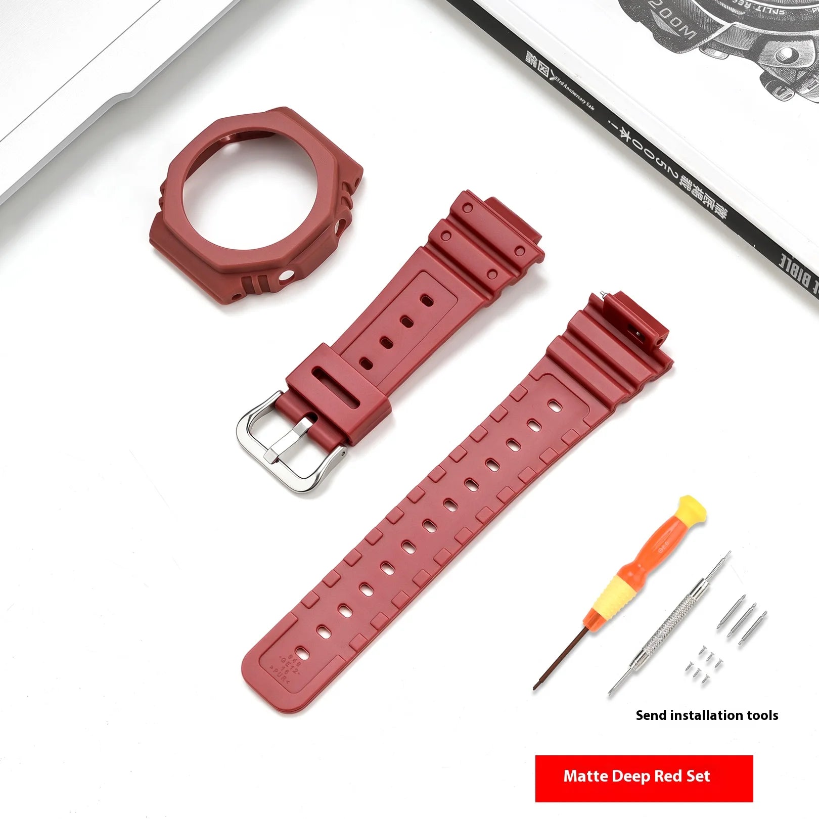 Case + Strap for Casio G-SHOCK GA-2100 GA-2110 Transparent Rubber Resin Watch Band Modified Quick Release Wrist Bracelet Shell