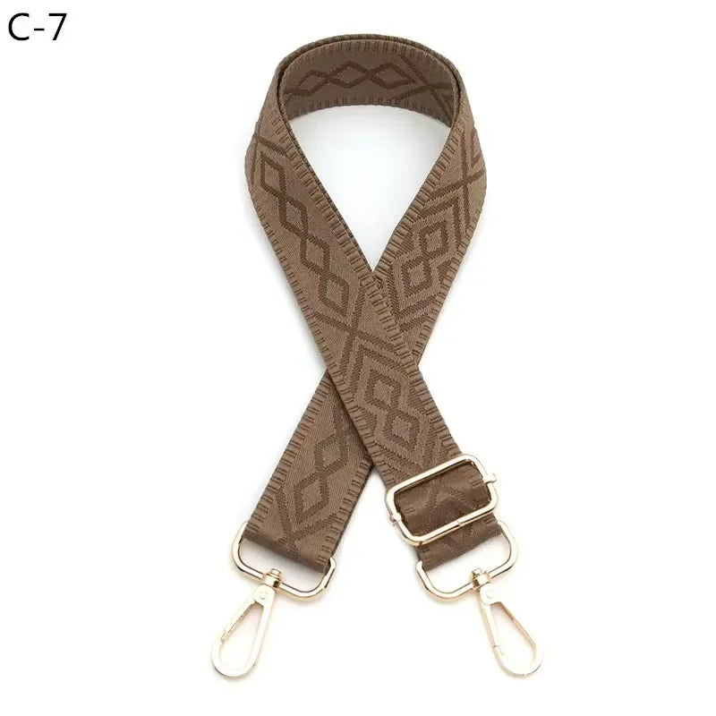 3.8cm Wide Jacquard Bag Strap Adjustable Replacement Crossbody Shoulder Strap for Handbags