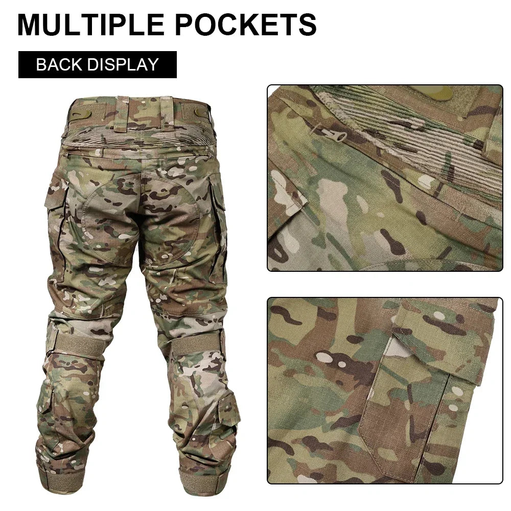 SINAIRSOFT G3 Combat Pants with Knee Pads Tactico Trousers MC gen3 Outdoor Hunting Camouflage