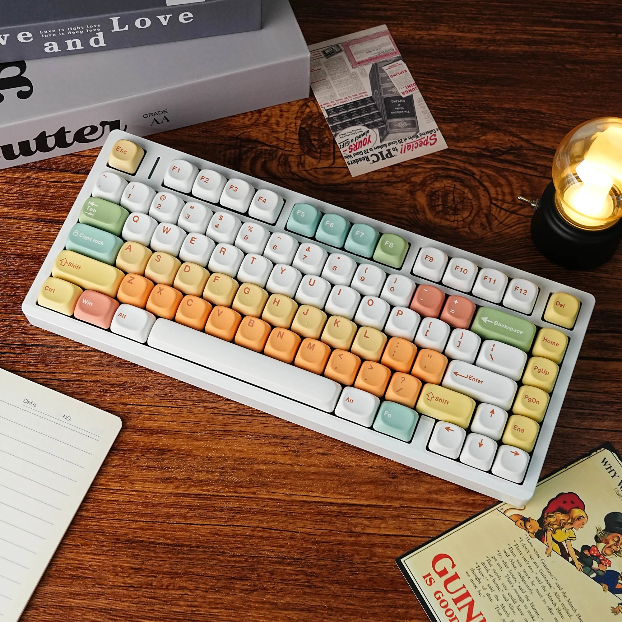 Moa Candy House PBT Keycaps 7U Alice Layout Space Keys Big Set Compatible with ANSI Russian Korean ISO Spanish German French ABN