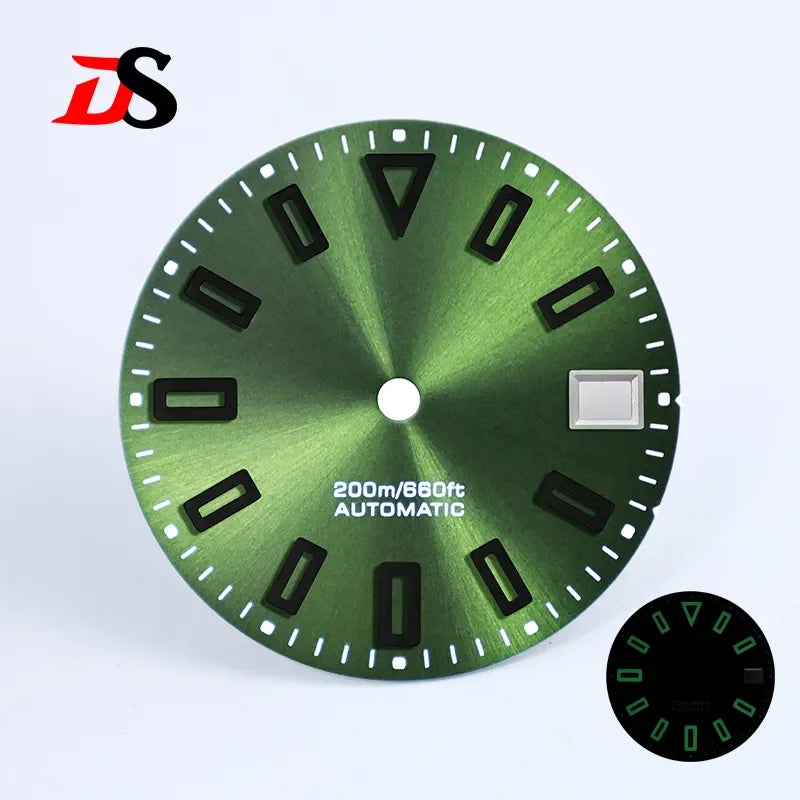 NH35 Dial Matte Dial Hollow Index 28.5mm BGW9 C3 Lume for NH35/NH34 Movement Custom Logo Watch Accessories