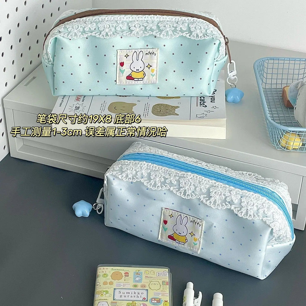 Miffy Kawaii Large capacity pencil case student stationery bag cartoon makeup storage bag Cute Gift Toy