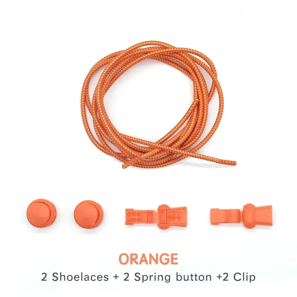 1 Pair of No Tie ShoesLaces Rubber Round Spring Lock Elastic Sneaker Shoelaces Laces Accessories Suitable for Kids Adult Lazy