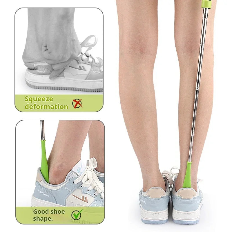 1Pcs/2Pcs New Stretchable Long Shoe Horns 30cm-71cm Metal Shoehorn Pregnant Woman Elderly Shoe Spoon Household Shoe Spatula