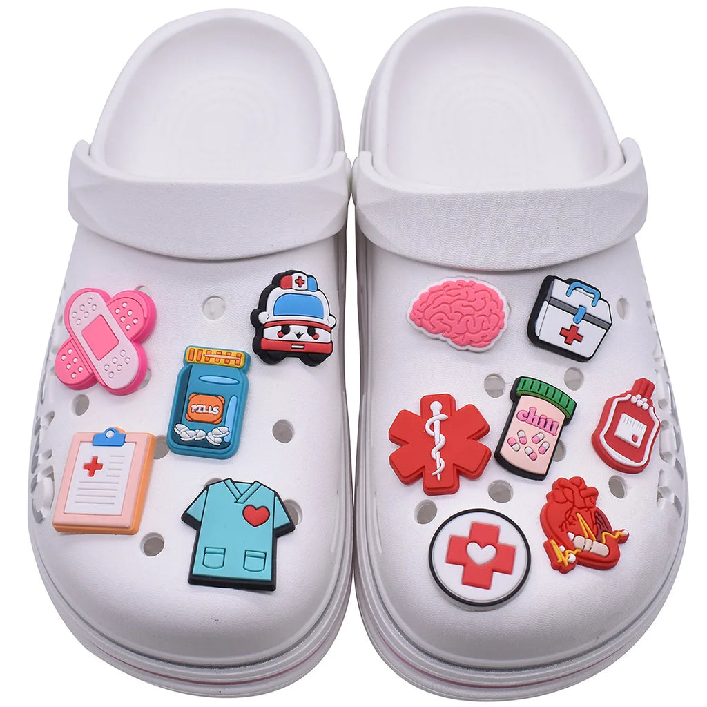 classical medical PVC shoe Charms Slippers Buckle combination Fit Wristbands accessories Decoration Bands gift unisex party