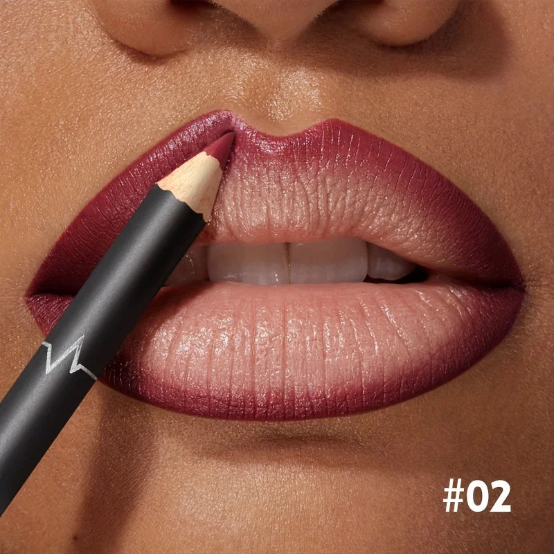 Waterproof Matte Lipliner Pencil Red Contour Tint Lipstick Long Lasting Non-stick Cup Moisturising Lips Makeup 12 Colors