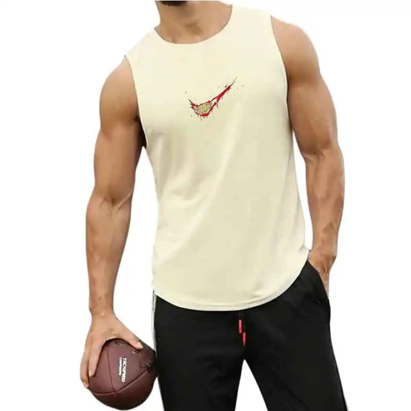 Gym Tank Top Running Sleeveless Shirt Fitness Workout Vest Men Basketball Jersey Training Bodybuilding Workout Stringer Singlets