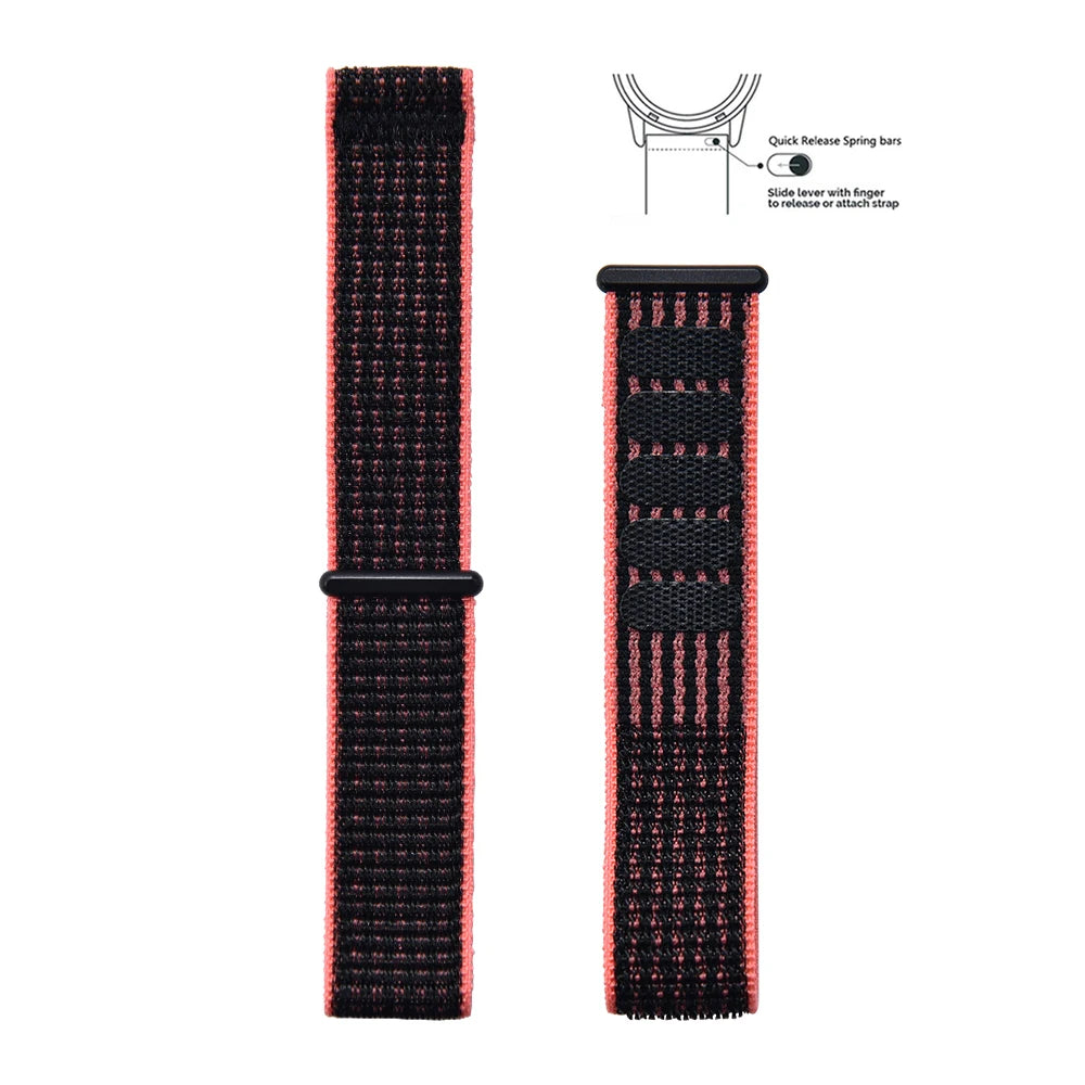 20mm 22mm Quick Release Hook Loop Elastic Sailcloth Nylon Watch Strap Adjustable Comfortable Universal Replacement Watchbands