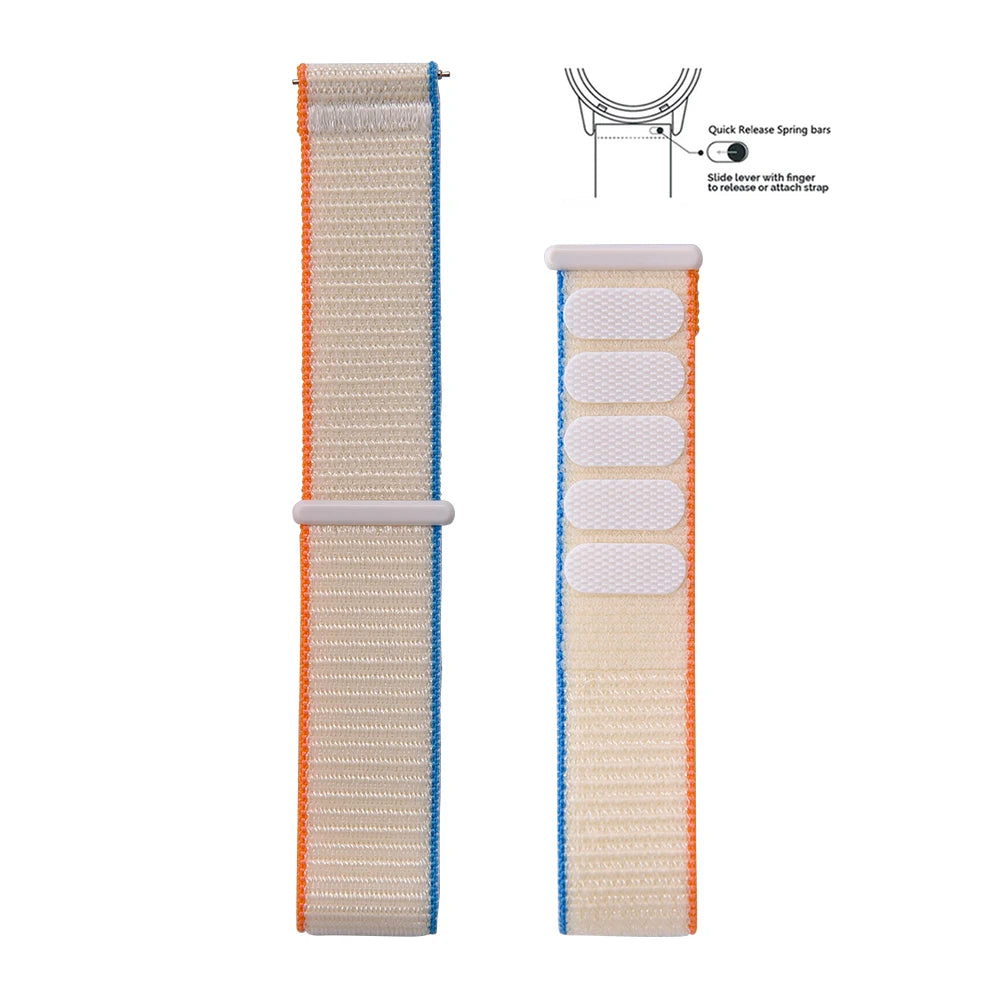 20mm 22mm Quick Release Hook Loop Elastic Sailcloth Nylon Watch Strap Adjustable Comfortable Universal Replacement Watchbands
