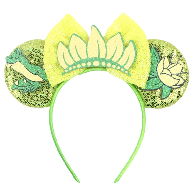 2025 New Style Mickey Minnie Ear Headband Sequin Bows Girl Adult Kids Halloween Party Cosplay Hair Accessories Princess Hairband