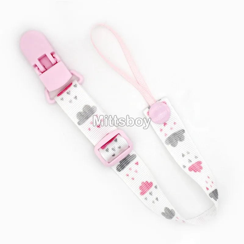 Fixed Button Baby Pacifier Clips Chains Ribbon Dummy Soother Holder Chains Anti-drop Buckle Strap for Pacifier Baby Feeding Gift