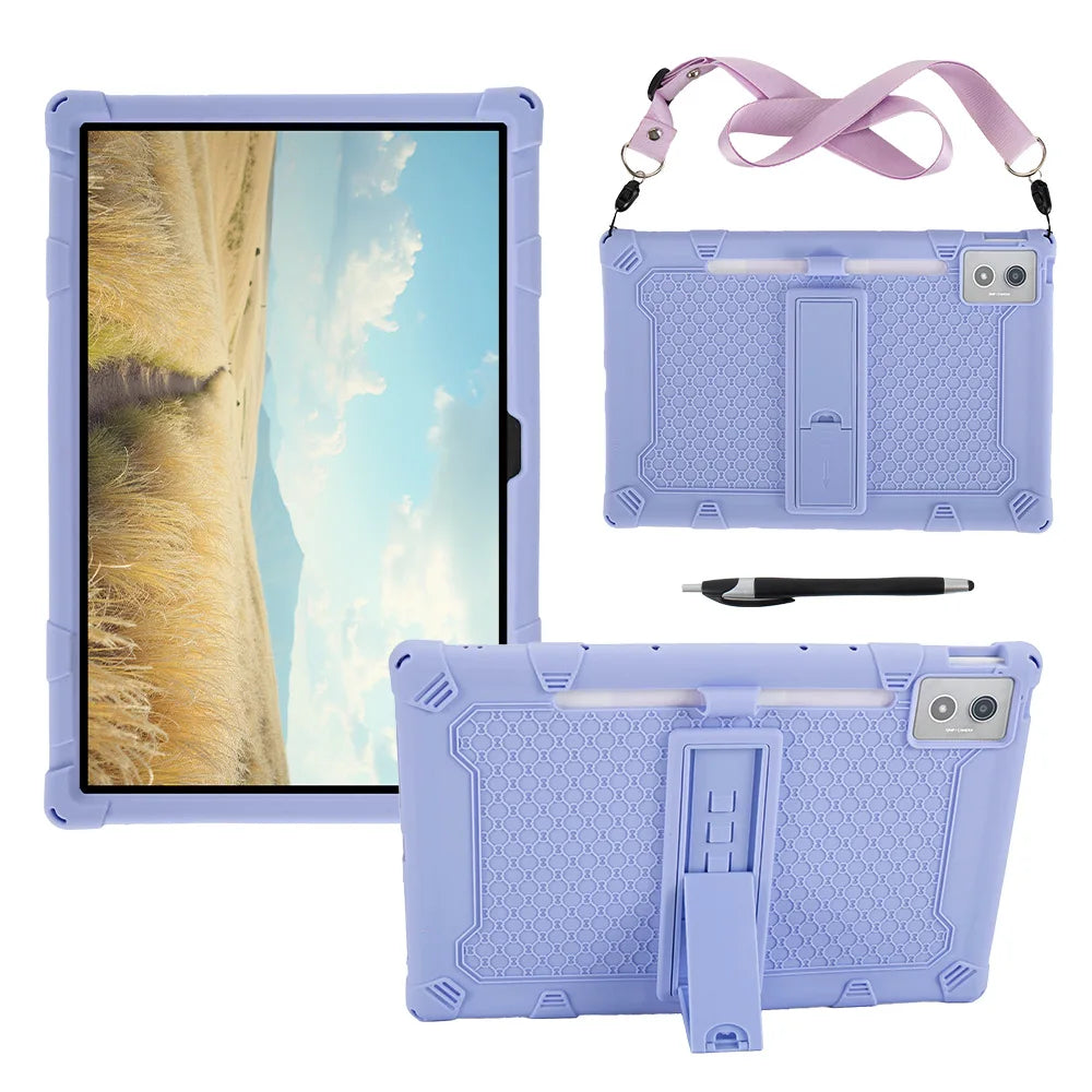 For Lenovo Xiaoxin Pad Pro 12.7 2025 Case Thickened Anti-drop Soft Silicone Stand Funda TB375FC/TB373FU 12.7" Kids Tablet Cover
