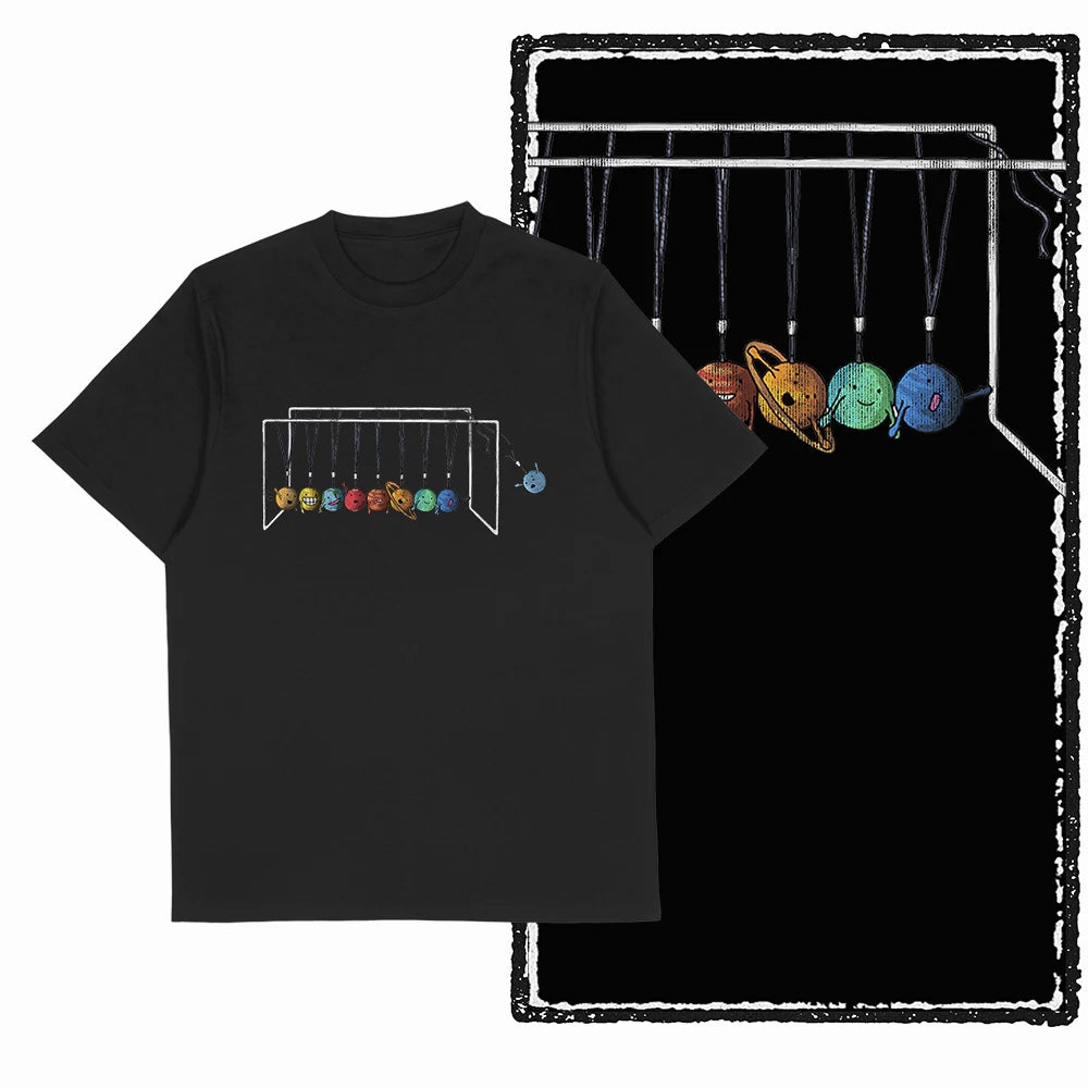 Coolmind SA 100% Cotton astronaut Graphic T shirt fo men Cool Moon print Big Size men tshirt BLACK men's novelty tee shirt