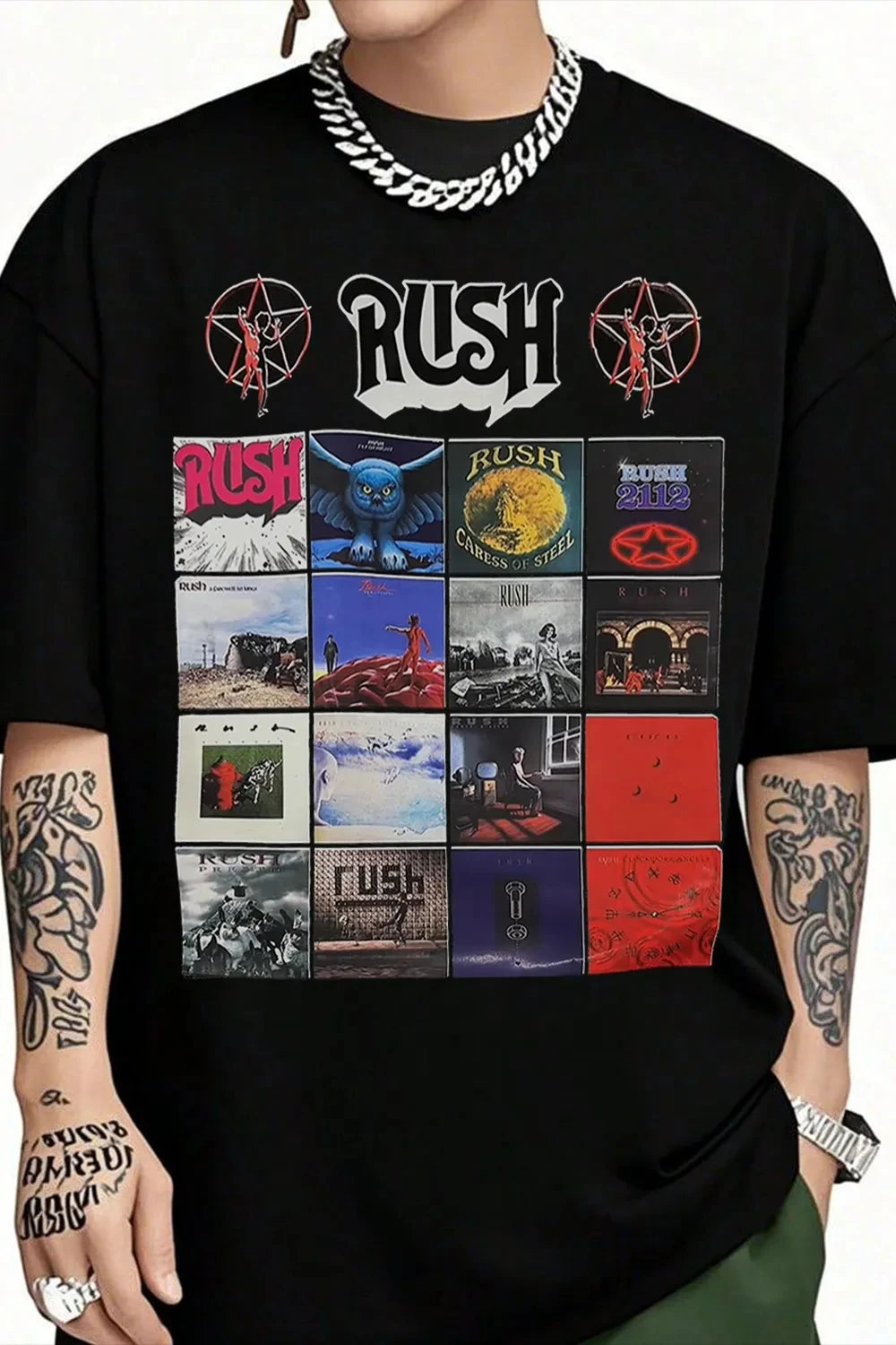 2026 Rush  Band TShirt Mens Womens Cotton Tees Summer Casual Short Sleeve Round Neck Clothing Loose Top Trend Unisex Tee