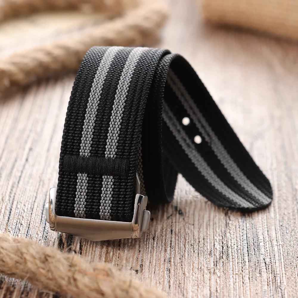 Deployant Clasp Nylon 20mm 22mm Watch Strap Premium Ribbed Watch Band for Omega Folding Buckle Watchband Sport Wristband for Men