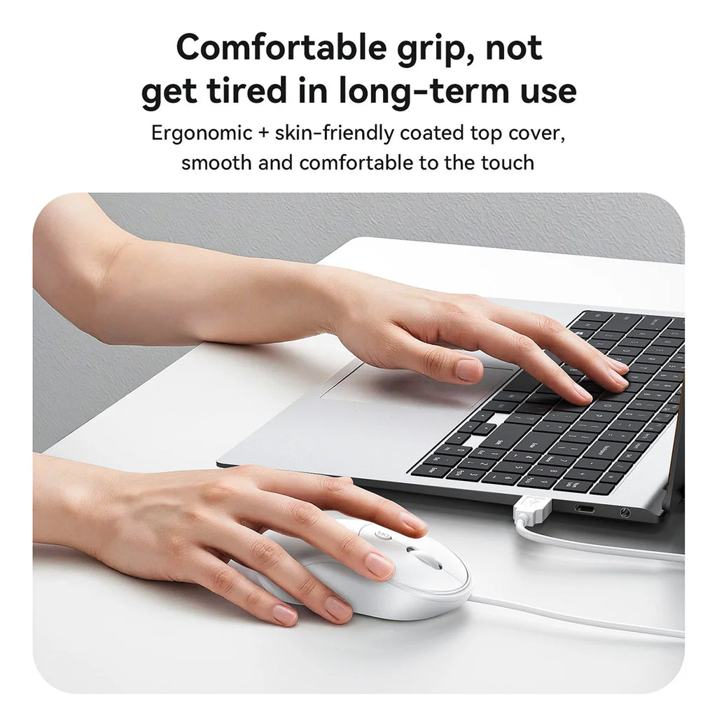 Hoco Silent USB Wired Mouse For Home Office 1000/1600DPI Corded Ergonomic Computer Mouse For Laptop Desktop Computer PC Notebook
