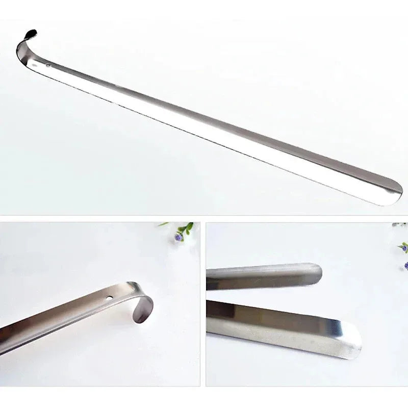 52cm Extra Long Stainless Steel Silver Metal Shoehorn Shoe Lifter Aid Slip-On Shoe Pulling Tool for Easy Shoe Removal
