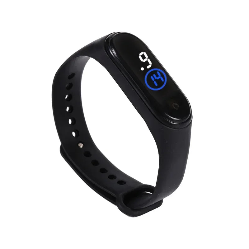 Waterproof Kids Sports Watch Children Smart Touch Screen LED Digital Watch Two Tone Silicone Strap Men Women Watch Student Clock