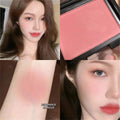 Low Saturation Silky Bean Paste Red Rouge Powder Single Color Natural Matte Cheek Blush Makeup Face Contouring Cheek Tint