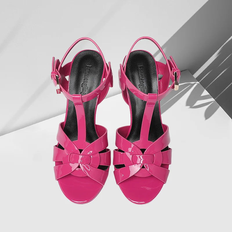 2024 New 10cm High Heel Sexy Fashion Fish Mouth Waterproof Platform Spring/Summer Fine Heel Sandals Steel Pole Dance Striptease