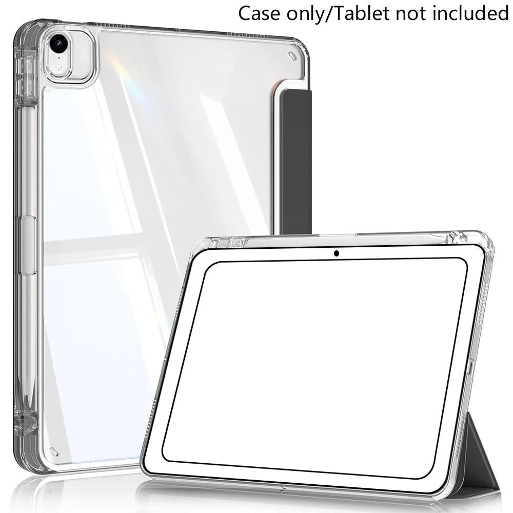 Case for iPad Air 11 Inch M4 2026/M3 2025/M2 2024, iPad Air 5th/4th Gen 10.9 Inch 2022/2020, Acrylic Cover with Pencil Holder