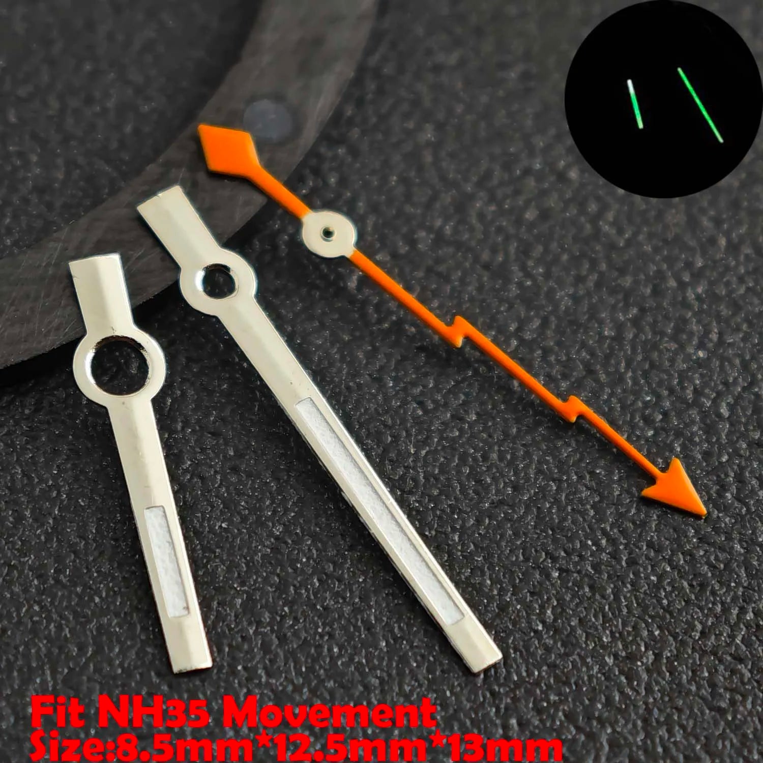 NH35 Hands Watch Hand Suitable for NH35/NH36/NH38/NH72 Movements, Green/Blue-Green Luminous Watch Hands, Replacement Part