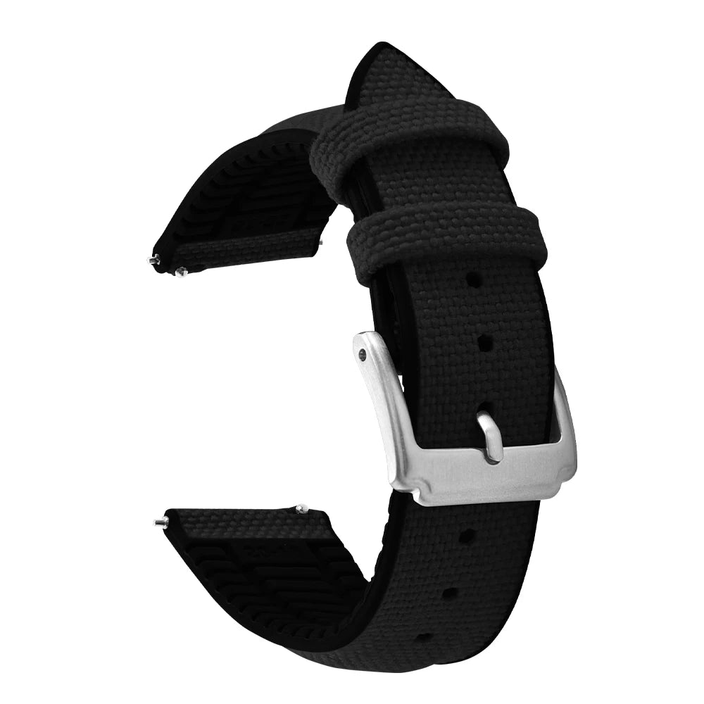 Sailcloth Rubber Strap 18 19 20 21 22mm Sailcloth Nylon Quick Release Band Universal Silicone Bracelet For Cartier Seiko Omega