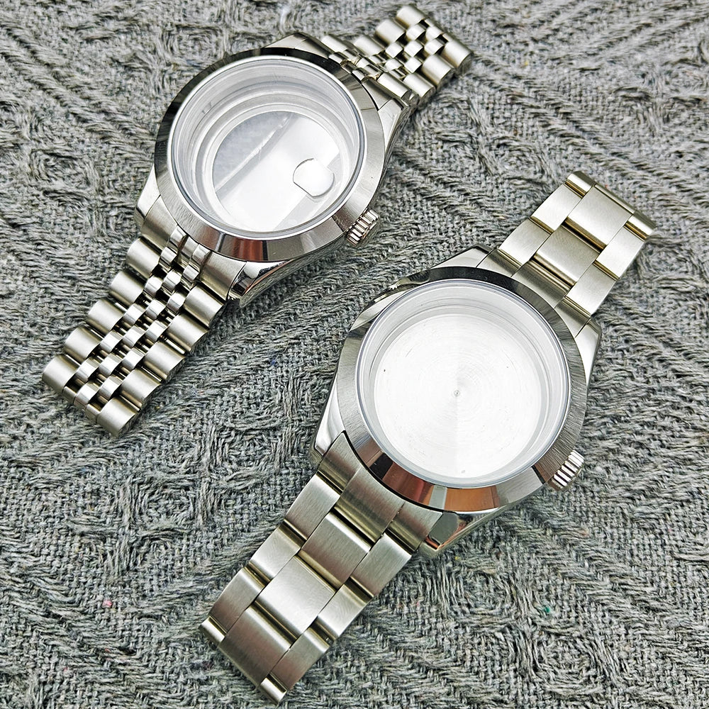 36/39/41mm NH35 36 38 Movement 904L Stainless Steel Constant Motion Case Watch Assembly Replacement Parts Oyster Strap