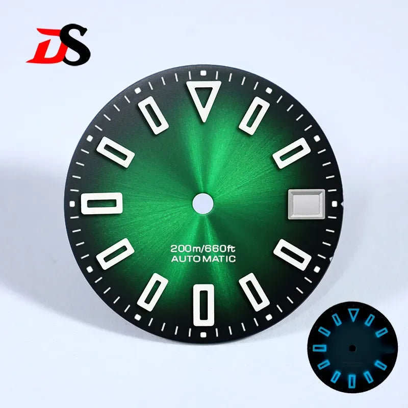 NH35 Dial Matte Dial Hollow Index 28.5mm BGW9 C3 Lume for NH35/NH34 Movement Custom Logo Watch Accessories