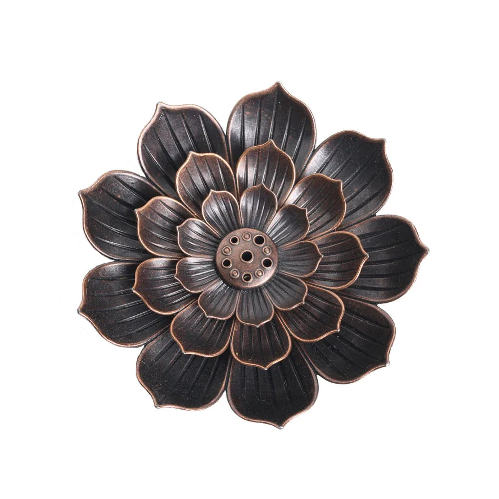 Buddhism Lotus Line Incense Alloy Incense Burner Stick Holder  plate Sandalwood Coil Base Temples Yoga Studios Home Decoration