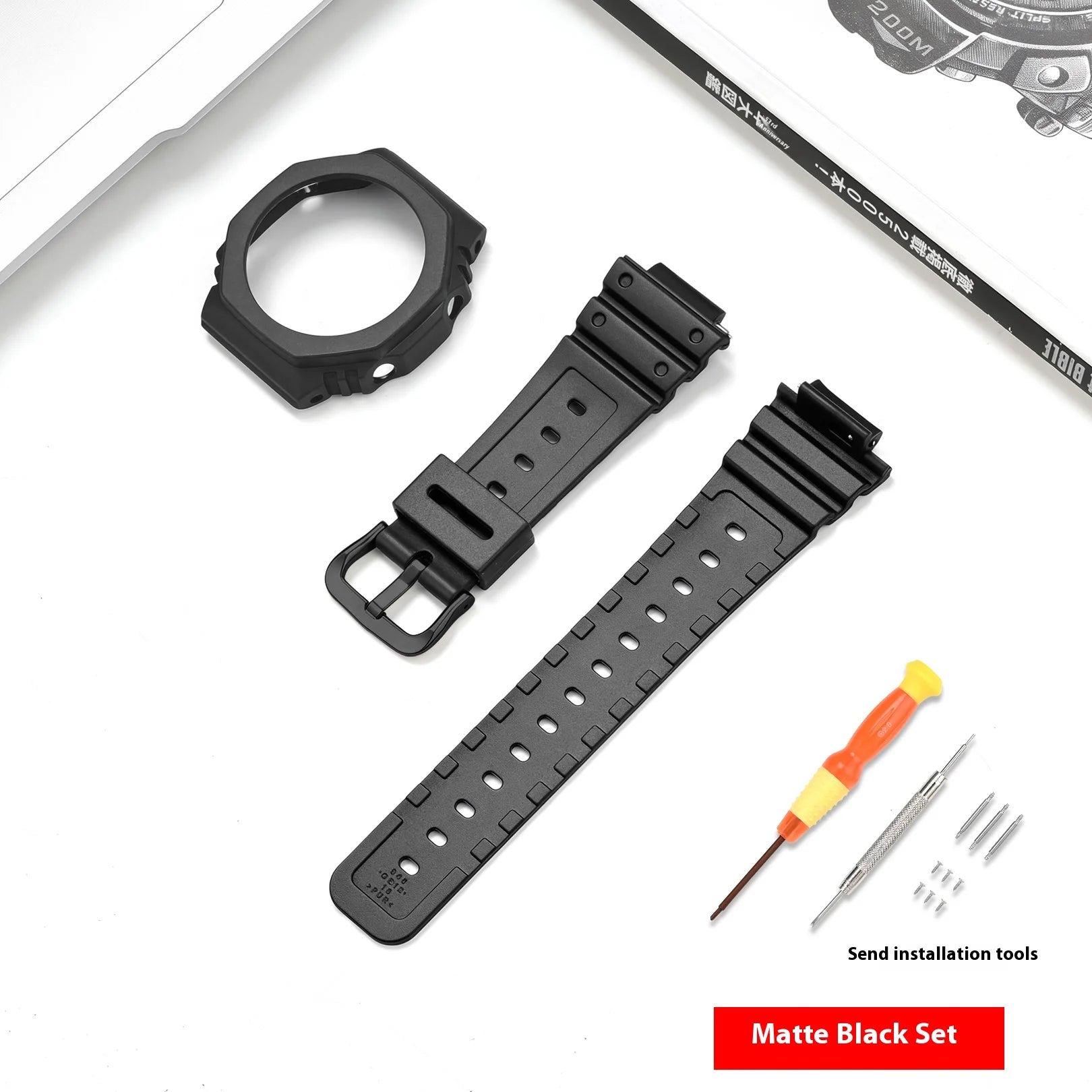 Case + Strap for Casio G-SHOCK GA-2100 GA-2110 Transparent Rubber Resin Watch Band Modified Quick Release Wrist Bracelet Shell