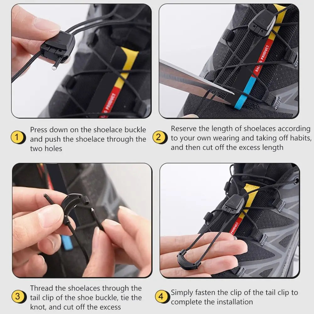 1Pair Without Ties Quick Lace Kit Round Tennis Creative No Tie Shoelaces Running Sneakers Shoelaces for Salomon Shoe Accessories