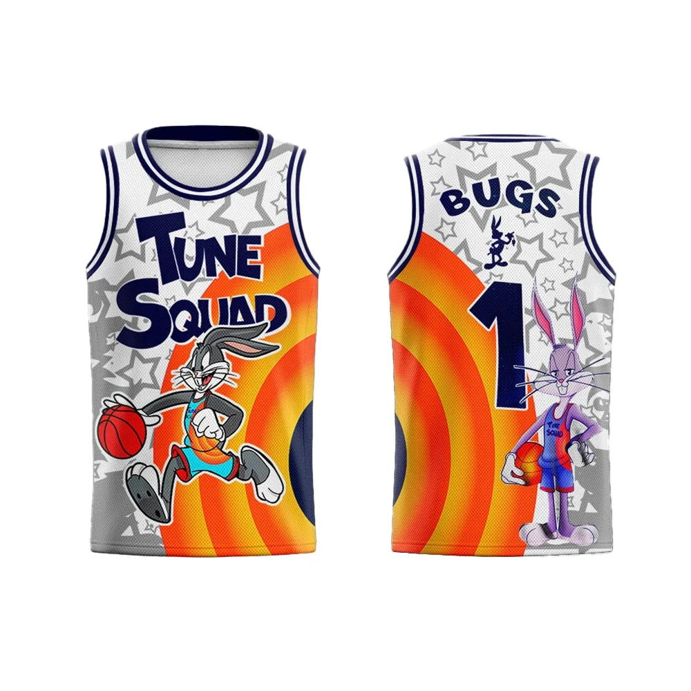 52TOYS Summer New Retro Bugs Bunny # 1 Hot Basketball Jersey Kids Adult Oversized Breathable Speed Drying Sports Tank Top