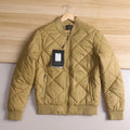 Warmth And Style: Men's Cotton Jacket with Quilted Diamond Pattern And Baseball Collar Lightweight Autumn Winter Outerwear