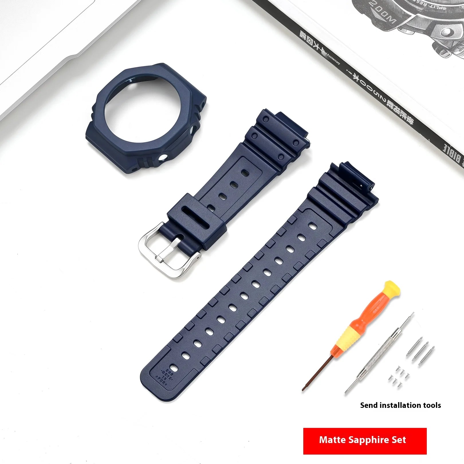 Case + Strap for Casio G-SHOCK GA-2100 GA-2110 Transparent Rubber Resin Watch Band Modified Quick Release Wrist Bracelet Shell