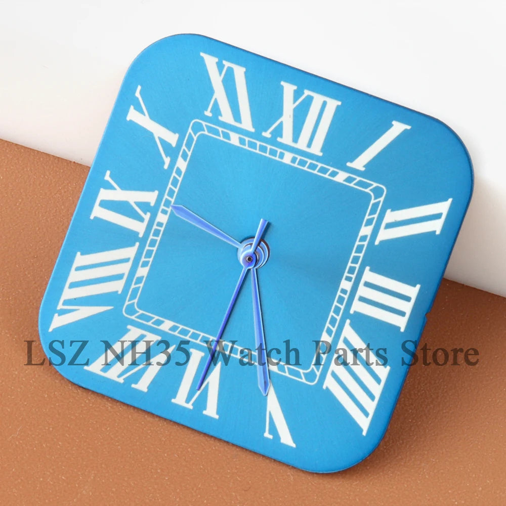 27mm NH35 Dial Square Roman Dial and Hands For 38mm Santos Case Fit NH35 NH36 Movement Stainless Steel Watch Accessories Repair