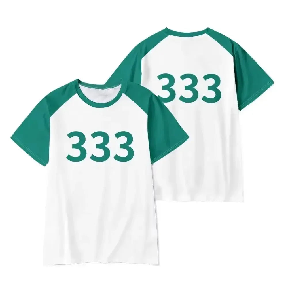 2026 Round Six T-shirt Seong Gi-hun Cosplay Costume 456 Tracksuit Calamari Games Disguise Caarnival Party Clothes For Men Women