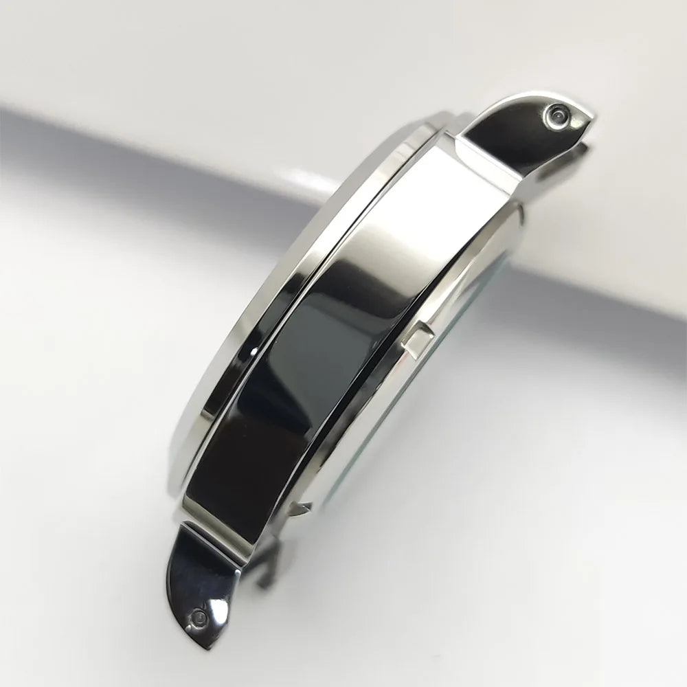 40mm No logo Safety Lock Watch Case Crown Protecting Device With Lever For Seiko Panerai Luminor NH35 Automatic Movement ModPart