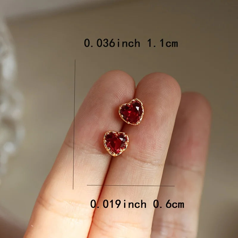 Creative 925 Pure Silver Classic Fashion Anti-Allergic Heart Ear Studs for Women Accessories