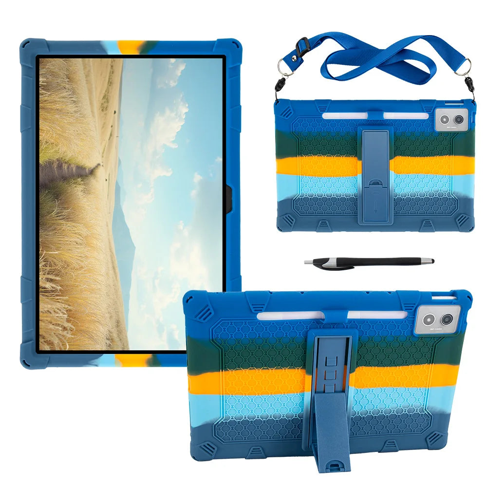 For Lenovo Xiaoxin Pad Pro 12.7 2025 Case Thickened Anti-drop Soft Silicone Stand Funda TB375FC/TB373FU 12.7" Kids Tablet Cover