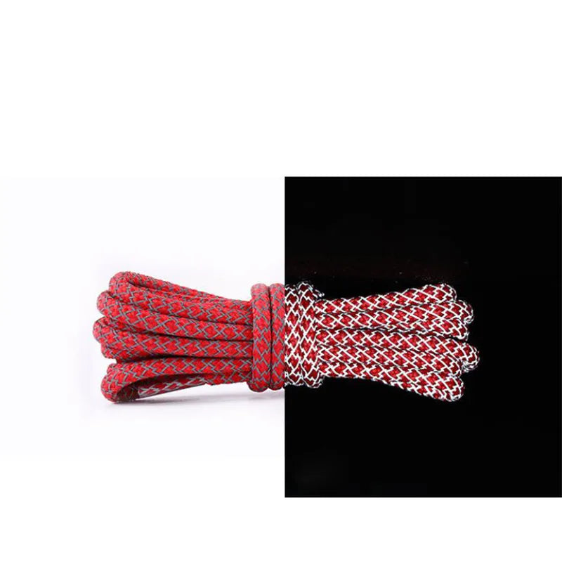 1 Pair Reflective Shoelaces Top Quality Round Rope Sports Shoe Laces Boots and Sneaker Shoelace Multi-color Length 120cm