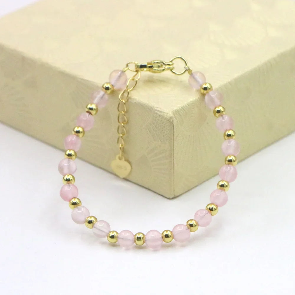 Fashion Lovely Baby Baptism Bracelet Natural Stone Crystal Lobster Clasp Parts Yoga Christmas Wedding Girls Gift Jewelry Charm