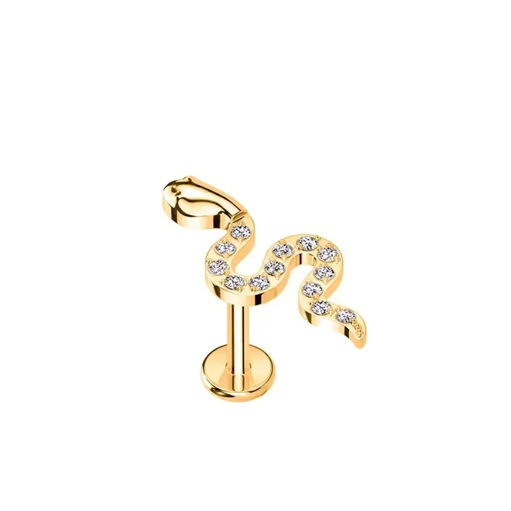PUTITUP F136 Titanium Alloy Classic Luxury Combination Ear Studs Fashionable Ear Cartilage Lip Studs Body Piercing Jewelry