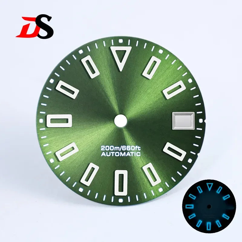 NH35 Dial Matte Dial Hollow Index 28.5mm BGW9 C3 Lume for NH35/NH34 Movement Custom Logo Watch Accessories