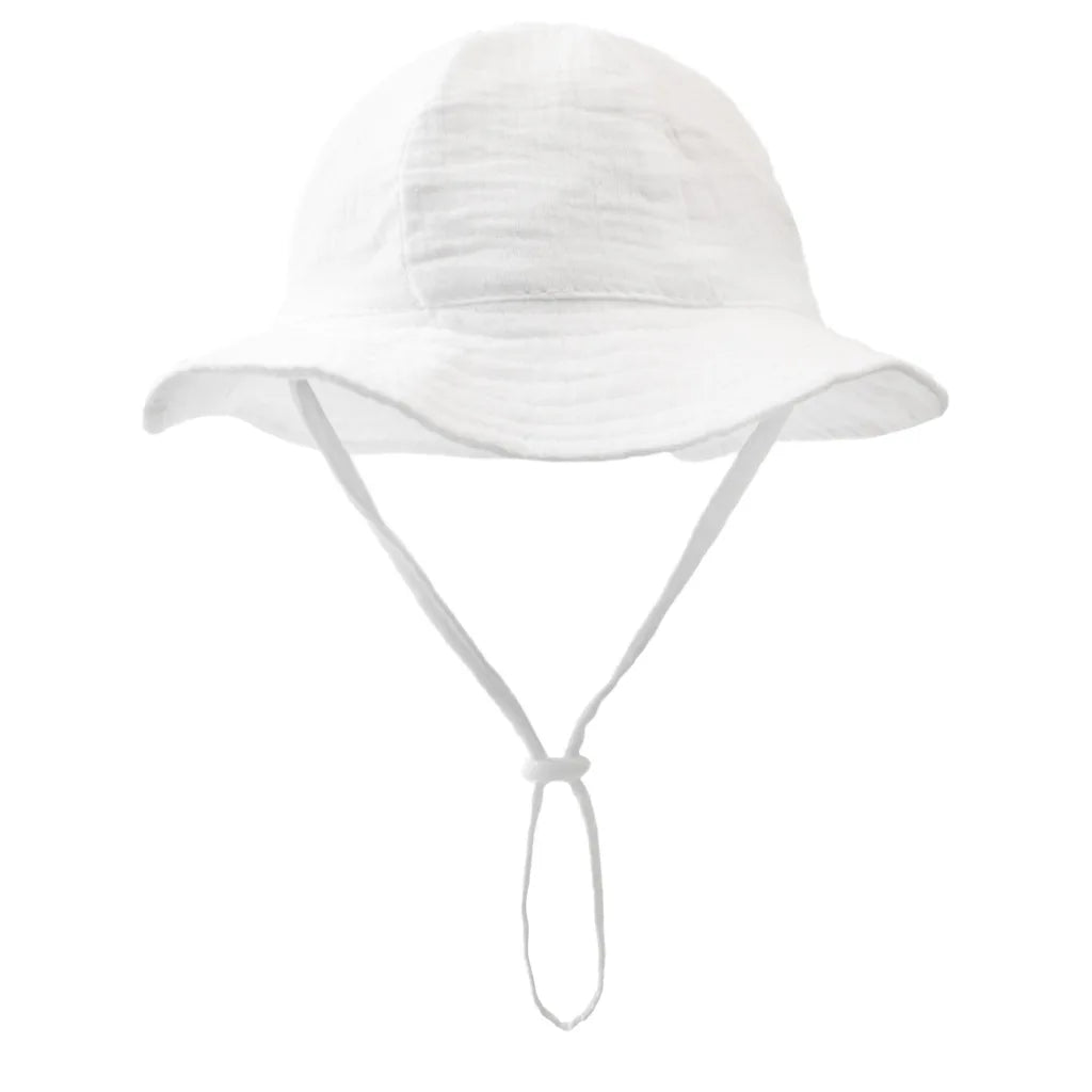 Baby Cotton Bucket Hats New Children Sunscreen Outdoor Caps Boys Girls Print Panama Hat Unisex Beach Fishing Hat For 3-12 Months