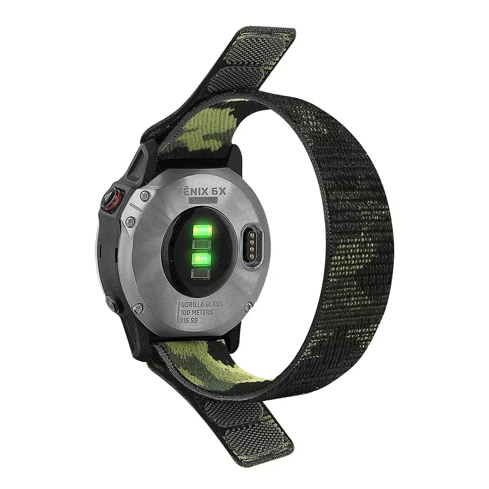 26mm 22mm Nylon Loop Watch Band For Garmin Fenix 8 8Pro 7 7X 6 6X 5X/Forerunner 970 965/Enduro 3 2/Instinct 3 2X QuickFit Strap